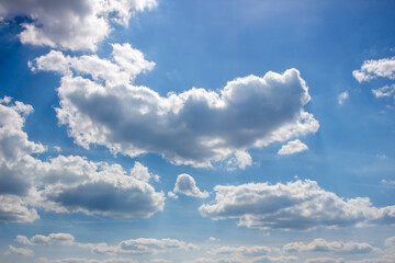 White clouds and blue sky