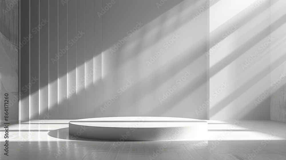 Aufkleber minimalist 3d podium design with angular lines in monochrome - clean and contemporary presentation p