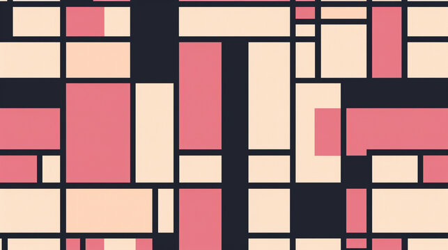 Pink and raisin De Stijl Seamless Pattern