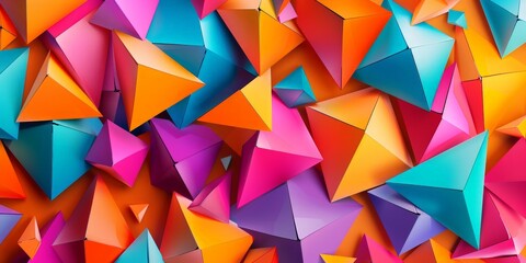 Obraz premium Colorful Triangles Creating Vibrant Geometric Art