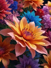 Close-up of a vibrant orange and pink flower blossom