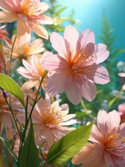 Pink Flower with Soft Focus Background.