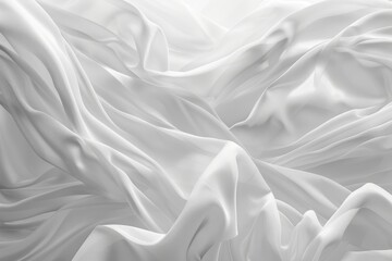 Obraz premium Beautiful graceful abstract background from flowing waves of white silk fabric.