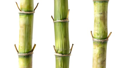Fototapeta premium Minimalist close-up view of green bamboo stalks in natural environment