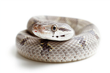 Fototapeta premium A high-resolution image of a snake on a white background, perfect for educational, scientific, and wildlife-themed projects.