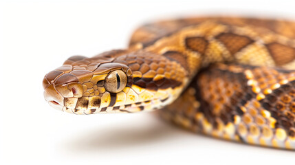 Fototapeta premium A high-resolution image of a snake on a white background, perfect for educational, scientific, and wildlife-themed projects.