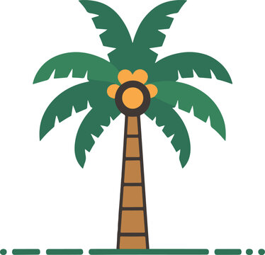 recommend clip art: A flat minimalist vector illustration of a palm tree on a white background
                    