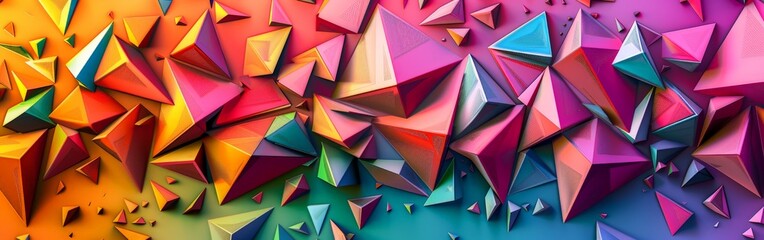 Fototapeta premium Colorful Triangles Creating Vibrant Geometric Art