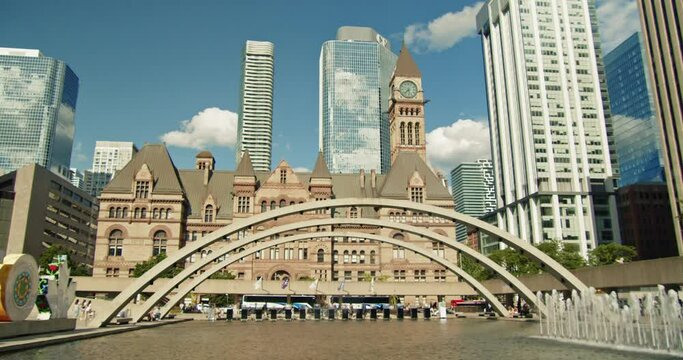 Toronto, Canada. Toronto City Hall and Nathan Phillips Square in downtown Toronto, Canada 
