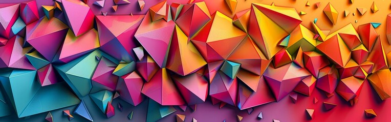 Fototapeta premium Colorful Triangles Creating Vibrant Geometric Art