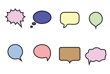 vector blank empty speech bubbles callout set vector illustration