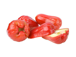 Rose apple or chomphu thai fruit , pieces of of Rose apple isolated png