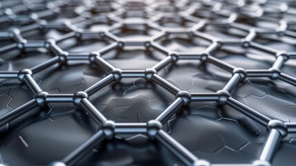 Fototapeta premium Chemical and molecular structure of carbon or graphene atoms in scientific research