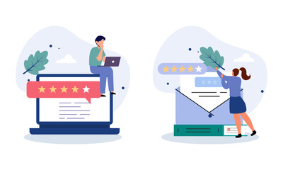 Feedback and review concept illustration vector