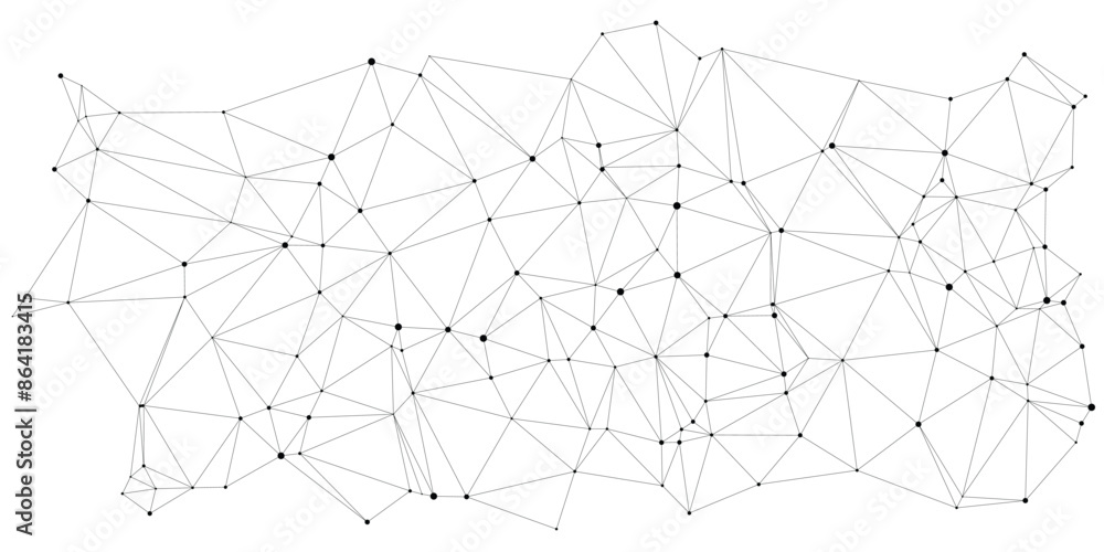 Poster abstract dot and triangle connection background.vector illustration