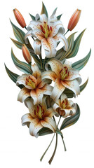 beautiful blooming lilies transparent, cut out