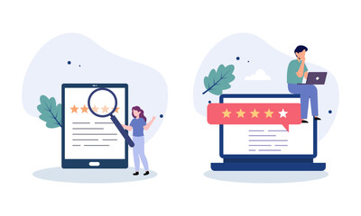 Feedback and review concept illustration vector