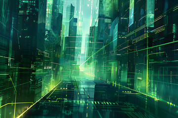 Fototapeta premium Imaginary Futuristic Sci-Fi Anime Concept Scene