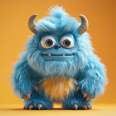 Naklejka premium 3d render shaggy cartoon character, generative ai