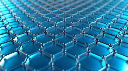 Fototapeta premium Graphene technology, molecular structure of carbon atoms in scientific research