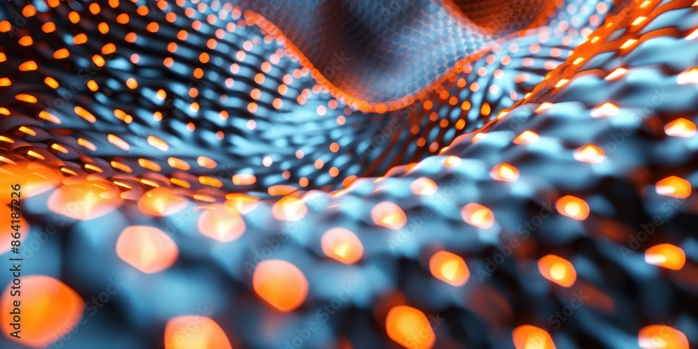 Aufkleber dynamic abstract pattern of glowing orange and blue lights, creating a futuristic and vibrant visual