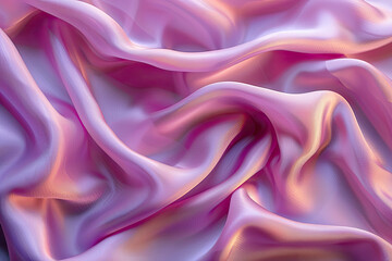 Obraz premium Gradient pink silk fabric with pleats.