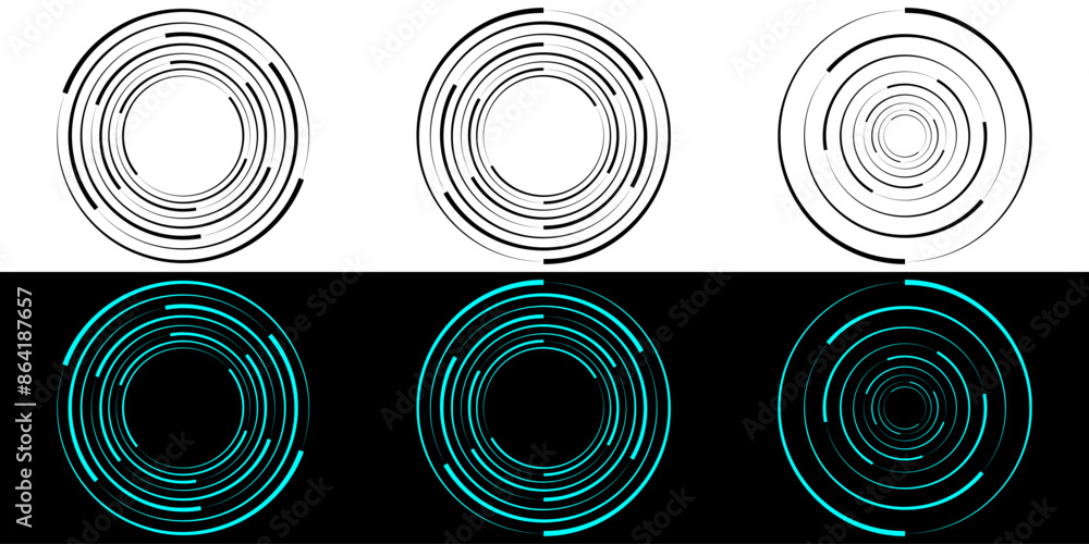 Poster Dynamic transition illusion lines in a circle.