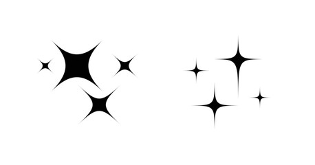 Sparkles Stars icon isolated on white background. Twinkling stars. Aesthetic futuristic element. Vector illustration