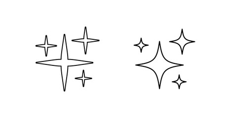 Sparkles Stars icon isolated on white background. Twinkling stars. Aesthetic futuristic element. Vector illustration