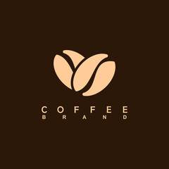 Coffee shop logo. Retro badge coffee beans and leaf branch with natural natural icon line stamp logo vector design modern hipster vintage style. Premium coffee shop bar brand symbol icon.