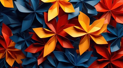 Abstract Floral Pattern with Vibrant Colors