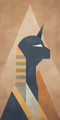 Ancient Egyptian God Goddess - Modern Abstract Illustration