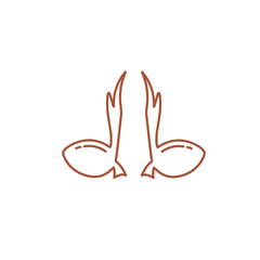 coconut shoot plant line art icon