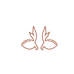 coconut shoot plant line art icon