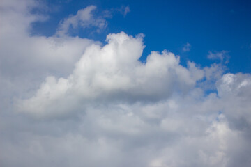 White clouds and blue sky