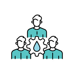 Water organization line color icon. Sign for web page, mobile app,