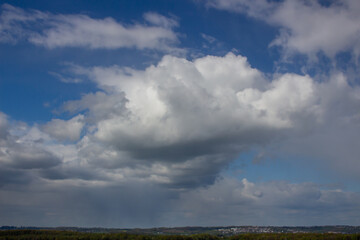 White clouds and blue sky