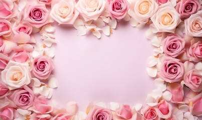 Pink Rose Petals Frame