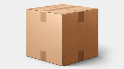 Cardboard box isolated on white. Mockup for design