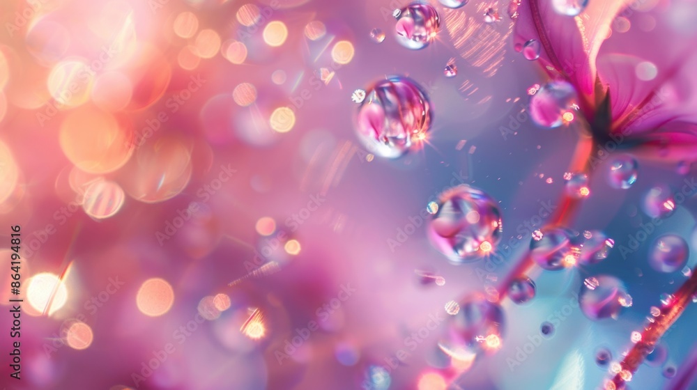 Aufkleber an abstract image of colorful water droplets on a surface, creating a vibrant and dreamy visual effe