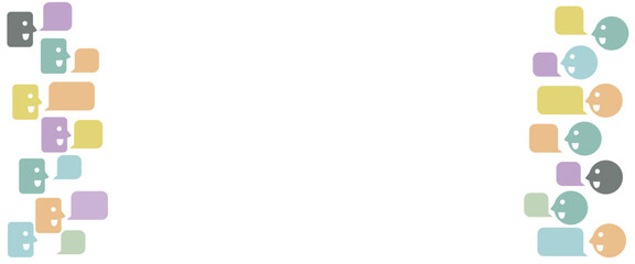 Let's talk！吹き出しいっぱい。会話しよう！幅広背景用