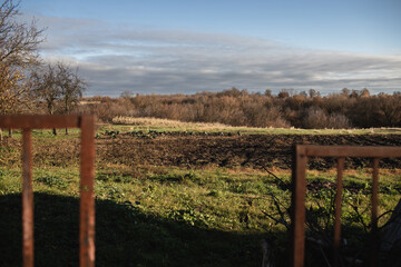 large yard in the village after harvest