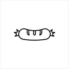 Sausage vector icon. Editable vector stroke sausage icon on white background.