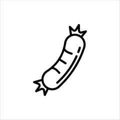 Sausage vector icon. Editable vector stroke sausage icon on white background.