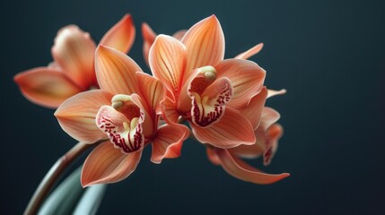 Rare orchids bloom vibrantly against a clean, minimal background, showcasing their tropical allure.