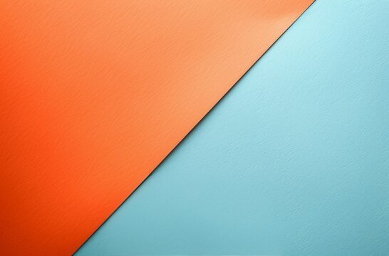 Bright Orange And Light Blue Diagonal Color Block Background