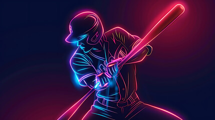 neon line baseball, wallpaper, the beauty of movement and speed from competition