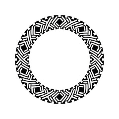 Ornamental pattern design circle frame. Ornamental Circular Knot Pattern. Border pattern design