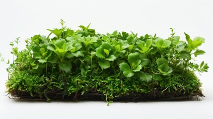 Obraz premium Ground-cover plants on a simple white background, showcasing their lush growth and coverage potential.