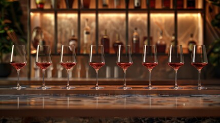 The row of wine glasses